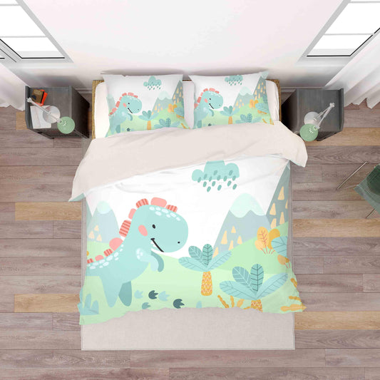 3D Cartoon Green Dinosaurs Quilt Cover Set Bedding Set Pillowcases  69