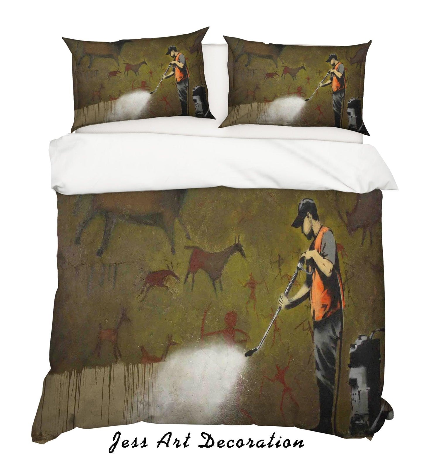 3D Banksy Mural Whitewasher Animal Horse Color Quilt Cover Set Bedding Set Duvet Cover Pillowcases  ZY D110