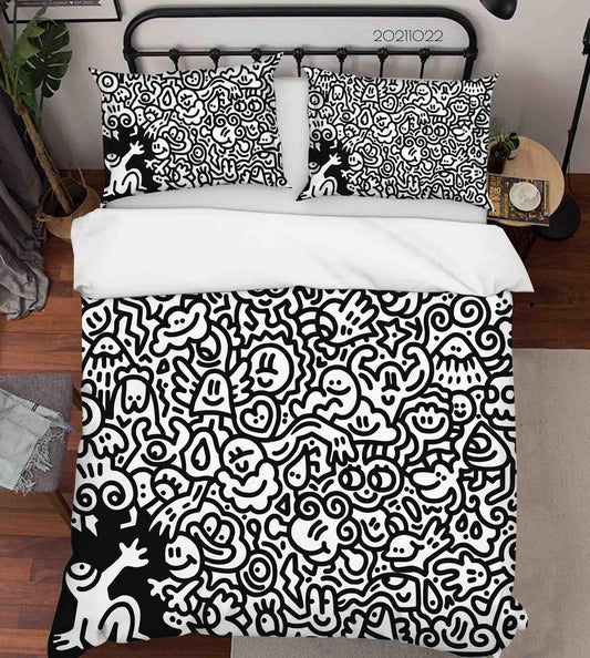 3D Abstract Art Graffiti Quilt Cover Set Bedding Set Duvet Cover Pillowcases 54