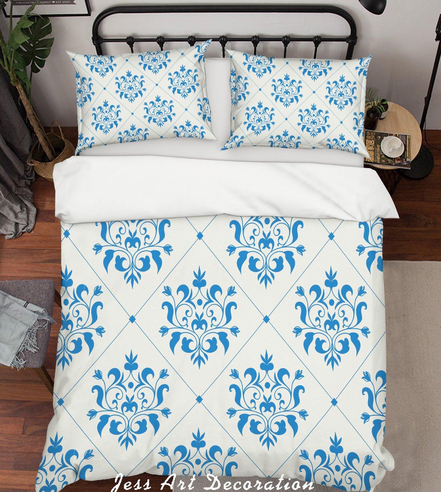 3D Blue Decorative Pattern Quilt Cover Set Bedding Set Pillowcases  15