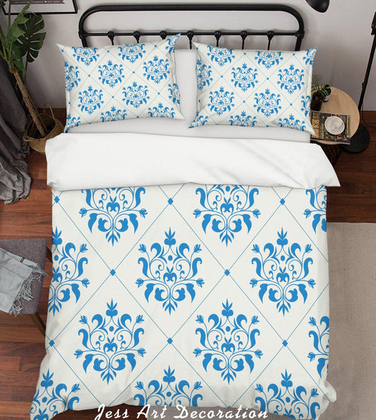 3D Blue Decorative Pattern Quilt Cover Set Bedding Set Pillowcases  15