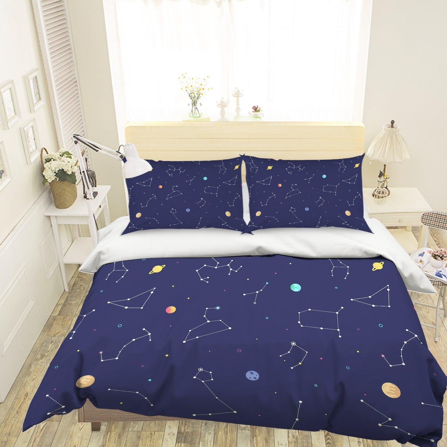 3D Blue Space Constellation Quilt Cover Set Bedding Set Pillowcases 128