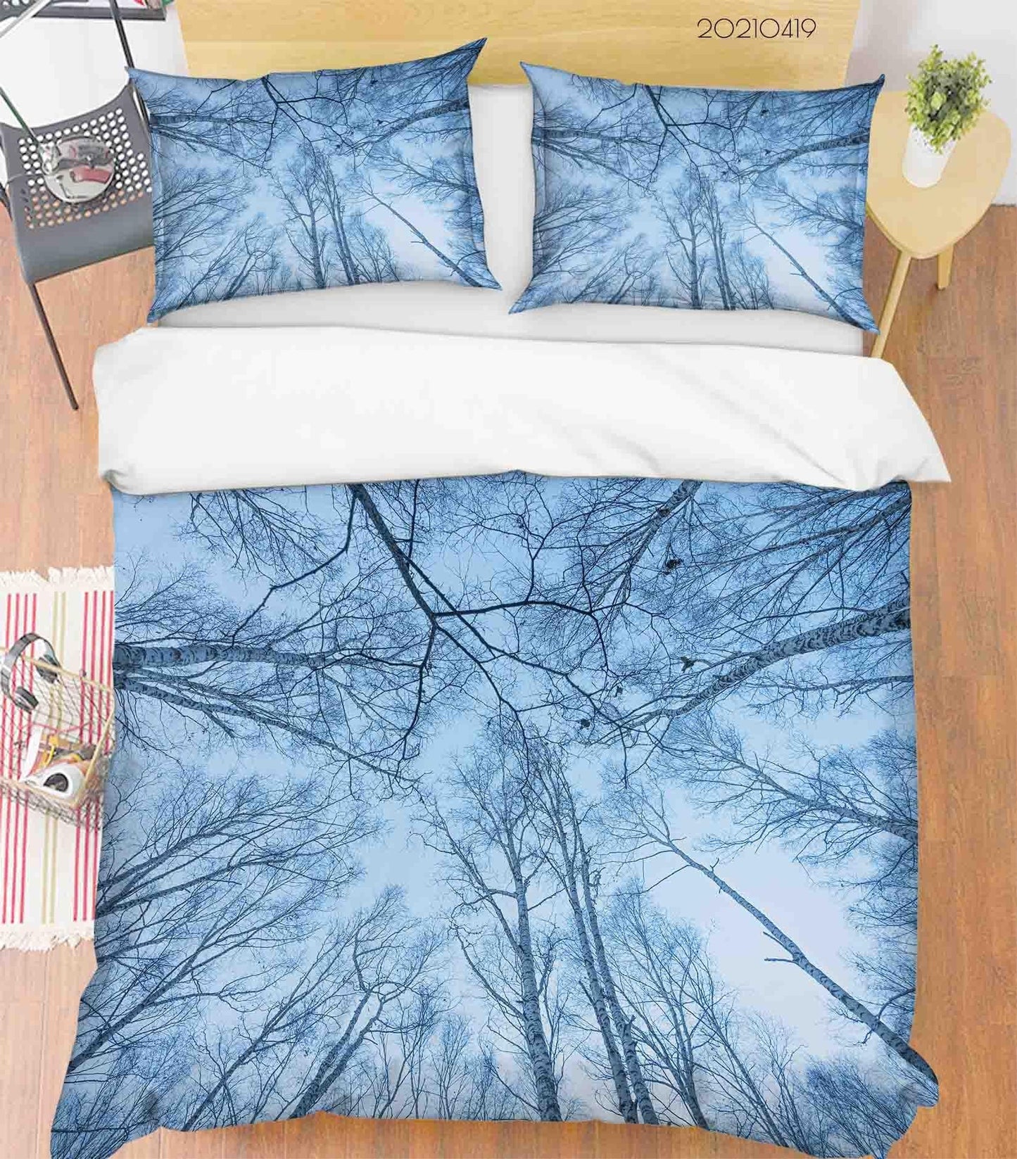 3D Blue Sky Branch Quilt Cover Set Bedding Set Duvet Cover Pillowcases 135