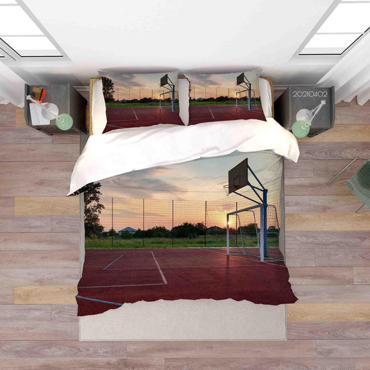 3D Basketball Court Quilt Cover Set Bedding Set Duvet Cover Pillowcases 55 LQH