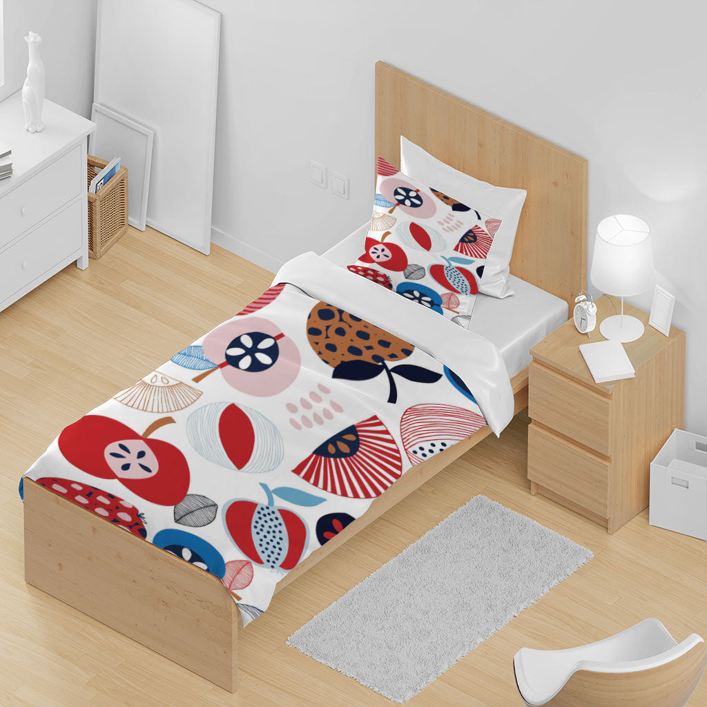 3D Apple Fan Dot Leaf Quilt Cover Set Bedding Set Duvet Cover Pillowcase 1456