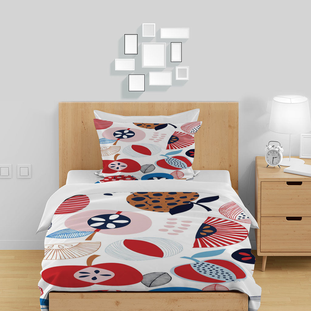 3D Apple Fan Dot Leaf Quilt Cover Set Bedding Set Duvet Cover Pillowcase 1456