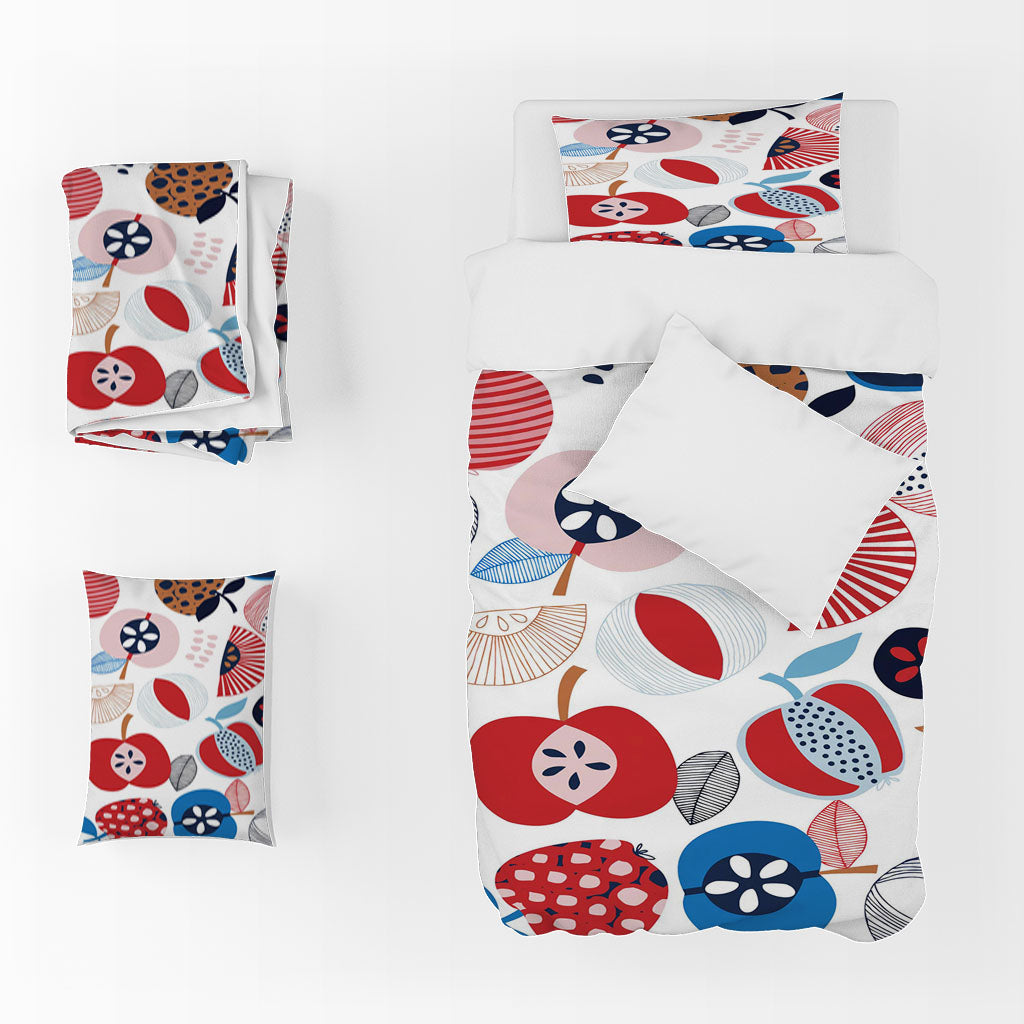 3D Apple Fan Dot Leaf Quilt Cover Set Bedding Set Duvet Cover Pillowcase 1456