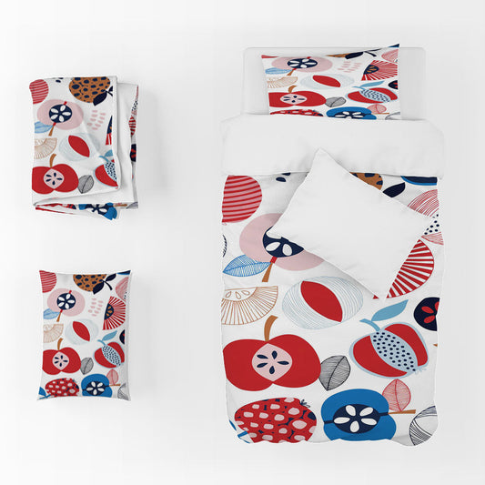 3D Apple Fan Dot Leaf Quilt Cover Set Bedding Set Duvet Cover Pillowcase 1456