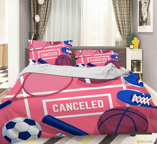 3D Cancelled Sporting Events Football Quilt Cover Set Bedding Set Duvet Cover Pillowcases WJ 1816