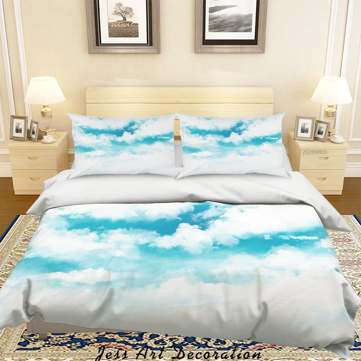 3D Blue Sky Cloud Quilt Cover Set Bedding Set Duvet Cover Pillowcases LXL 7