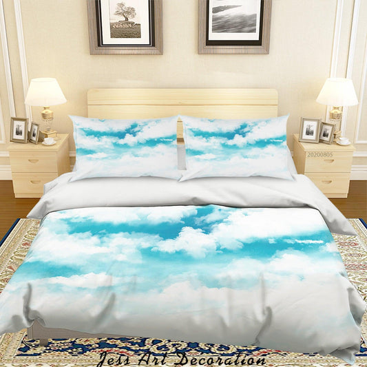 3D Blue Sky Cloud Quilt Cover Set Bedding Set Duvet Cover Pillowcases LXL 7