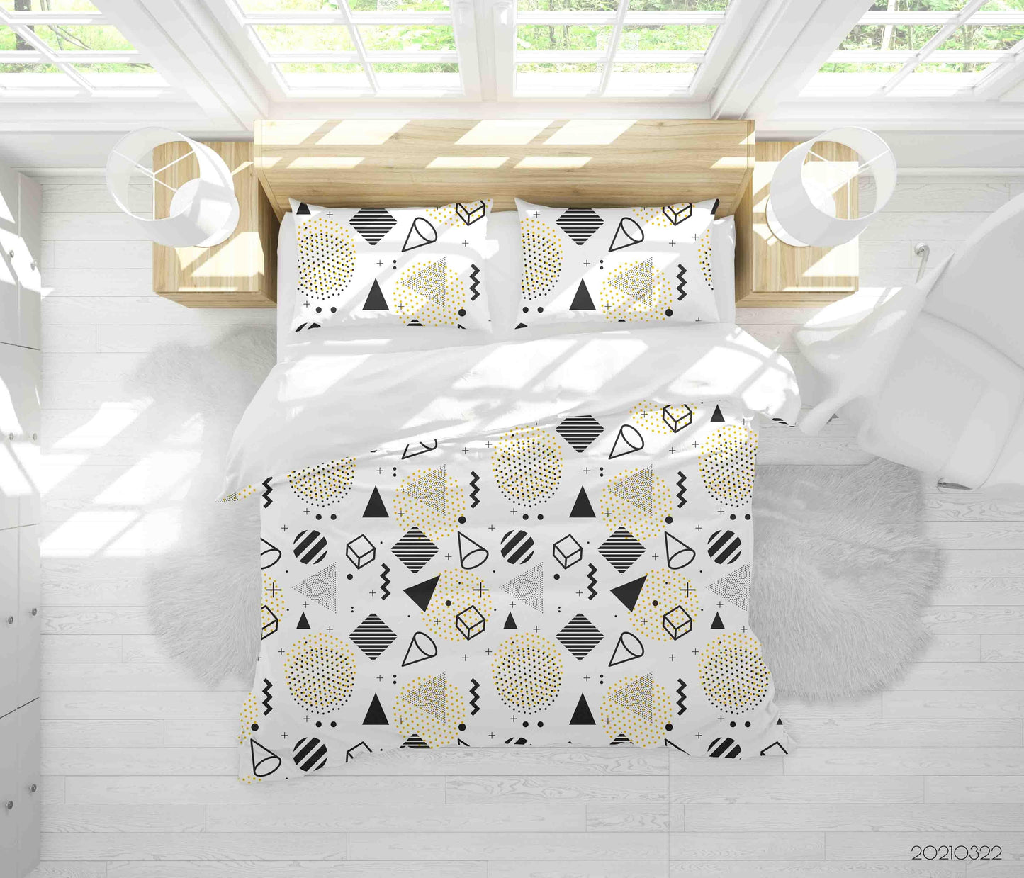 3D Abstract Geometric Pattern Quilt Cover Set Bedding Set Duvet Cover Pillowcases 21 LQH