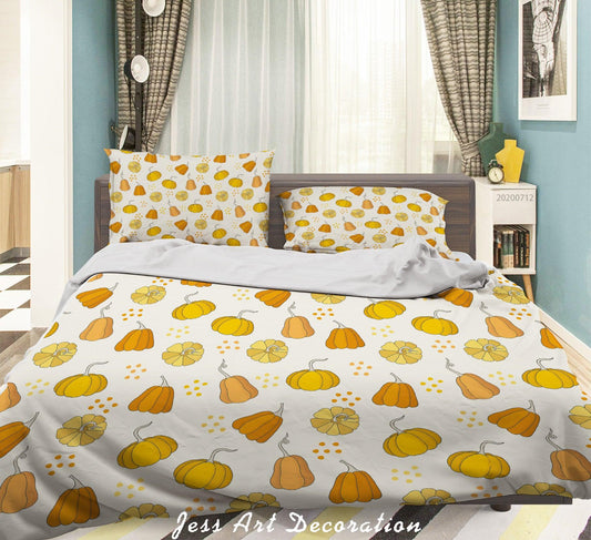 3D Abstract Vintage Pumpkin Pattern Quilt Cover Set Bedding Set Duvet Cover Pillowcases WJ 4003