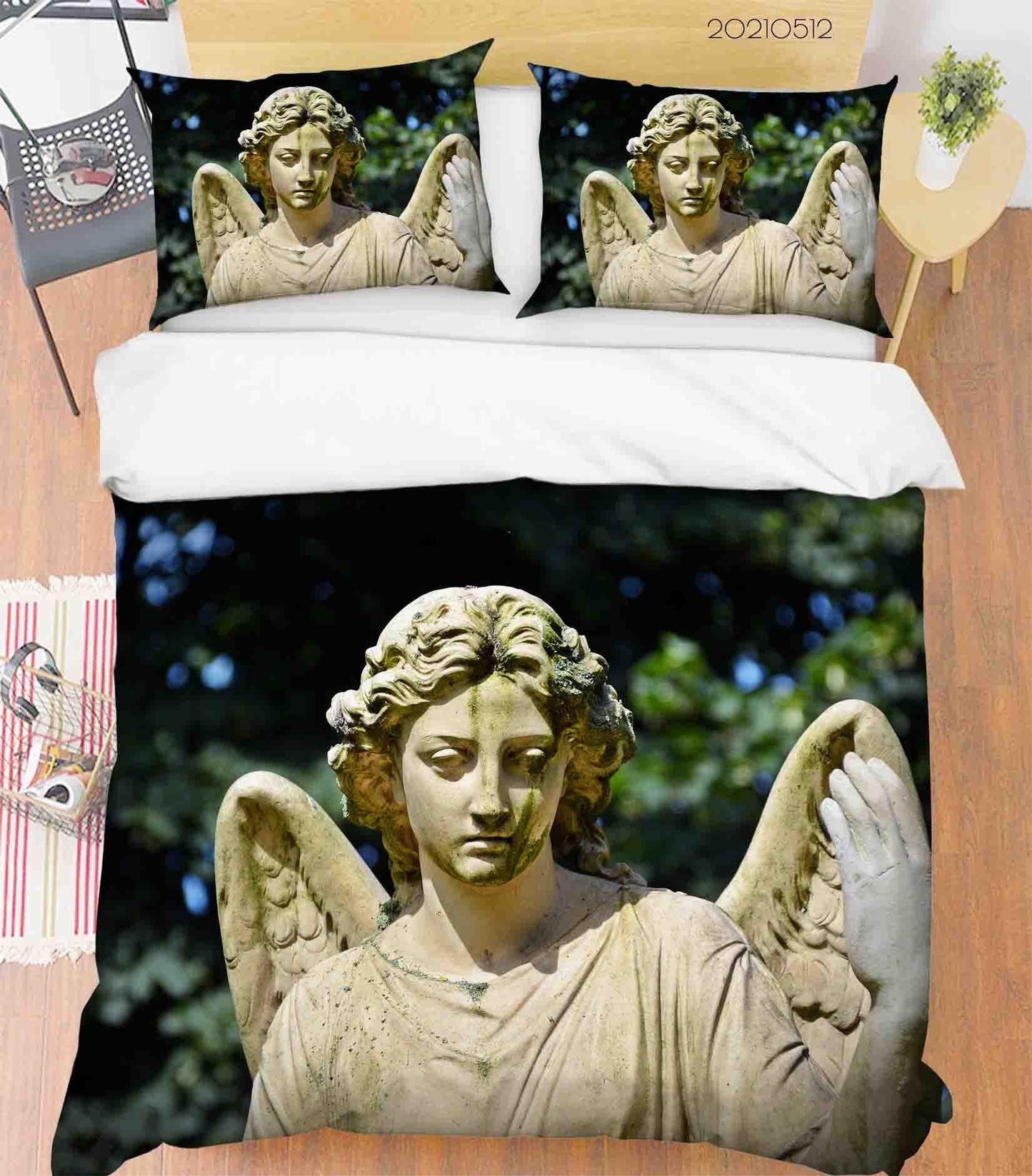 3D Art Angel Sculpture Quilt Cover Set Bedding Set Duvet Cover Pillowcases 194