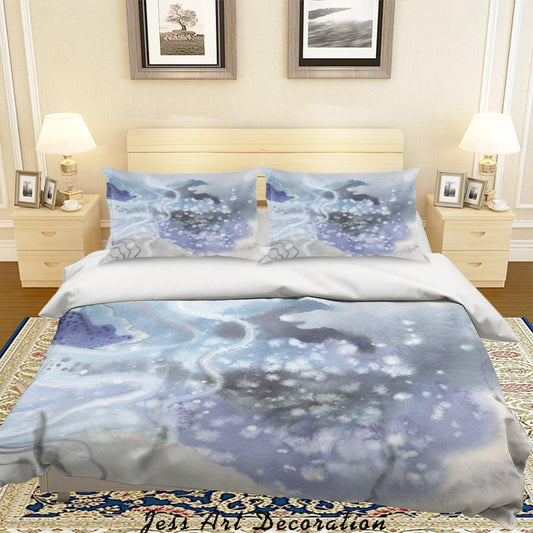 3D Abstract Watercolor Painting Quilt Cover Set Bedding Set Pillowcases 52
