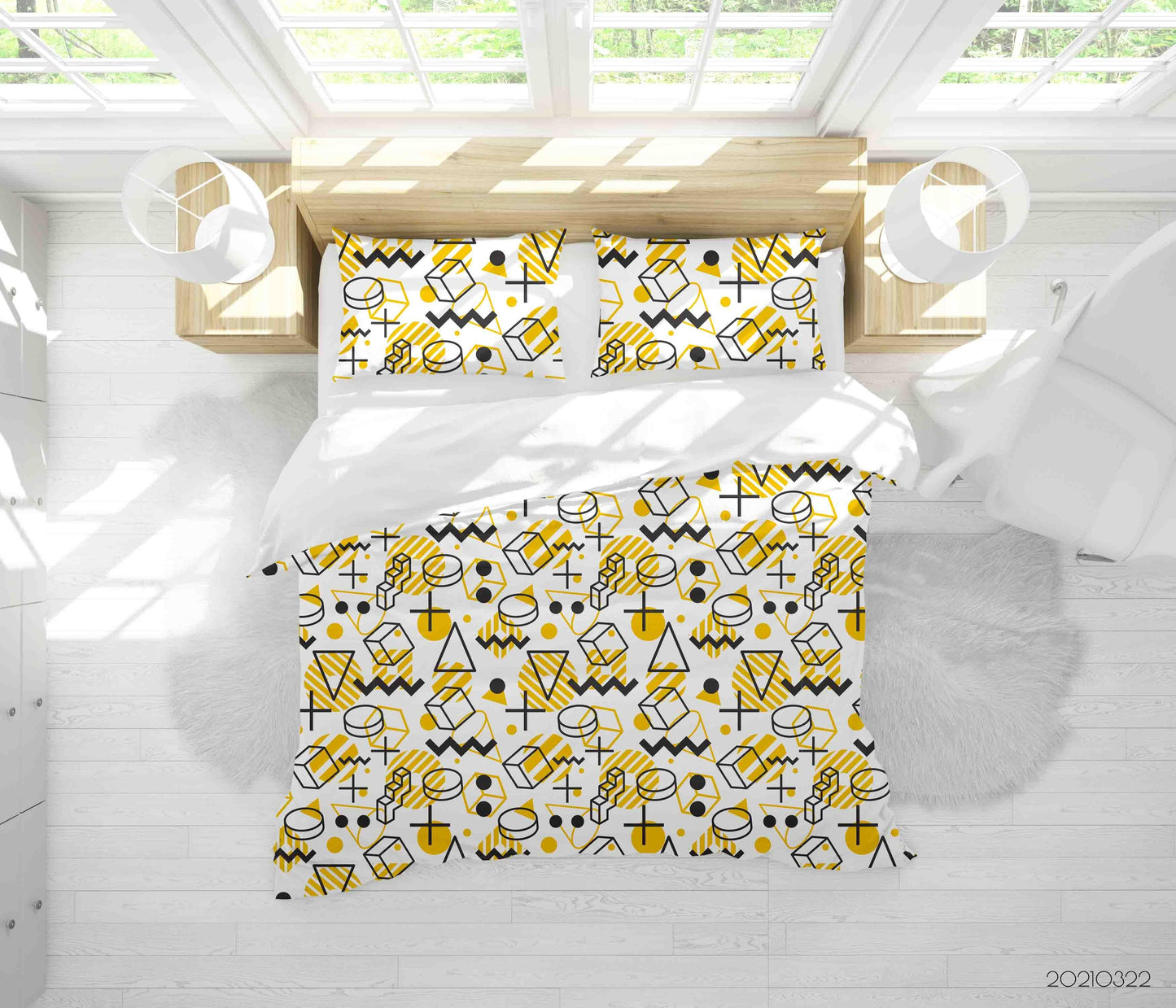 3D Abstract Geometric Pattern Quilt Cover Set Bedding Set Duvet Cover Pillowcases 18 LQH