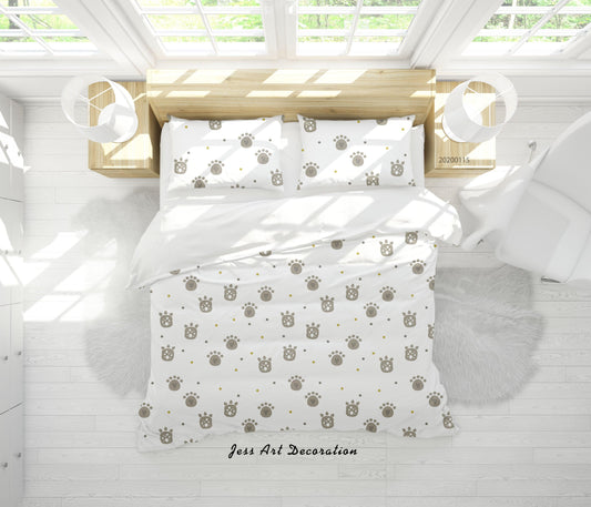 3D Cartoon Animal Paws Pattern Quilt Cover Set Bedding Set Duvet Cover Pillowcases WJ 9603
