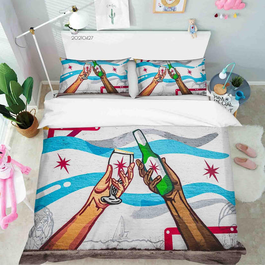 3D Abstract Artist Works Graffiti Quilt Cover Set Bedding Set Duvet Cover Pillowcases 91