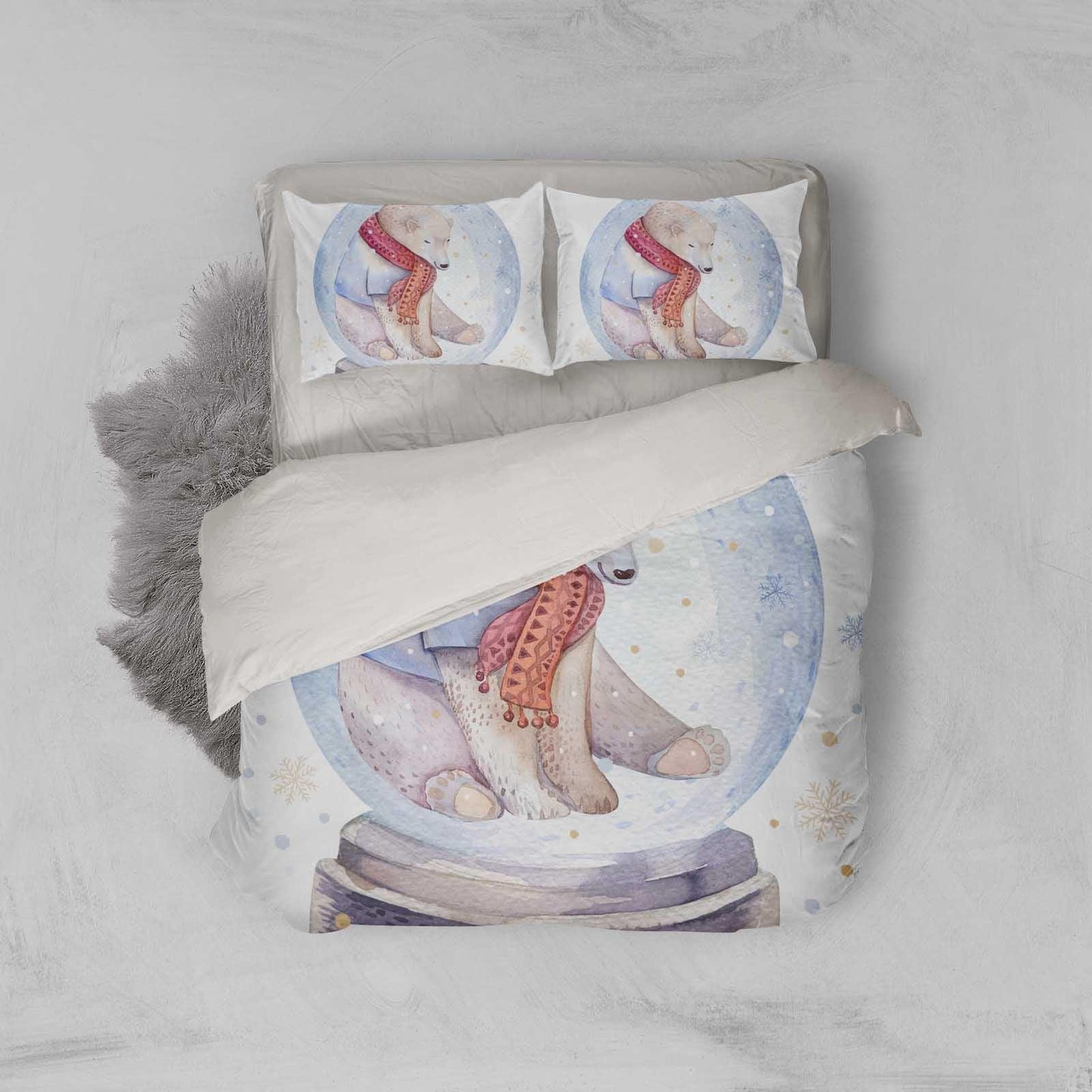 3D Blue Crystal Ball Bear Quilt Cover Set Bedding Set Pillowcases 41