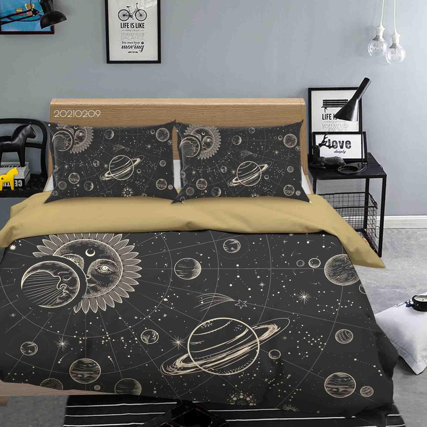 3D Black Space Solar System Quilt Cover Set Bedding Set Duvet Cover Pillowcases 35