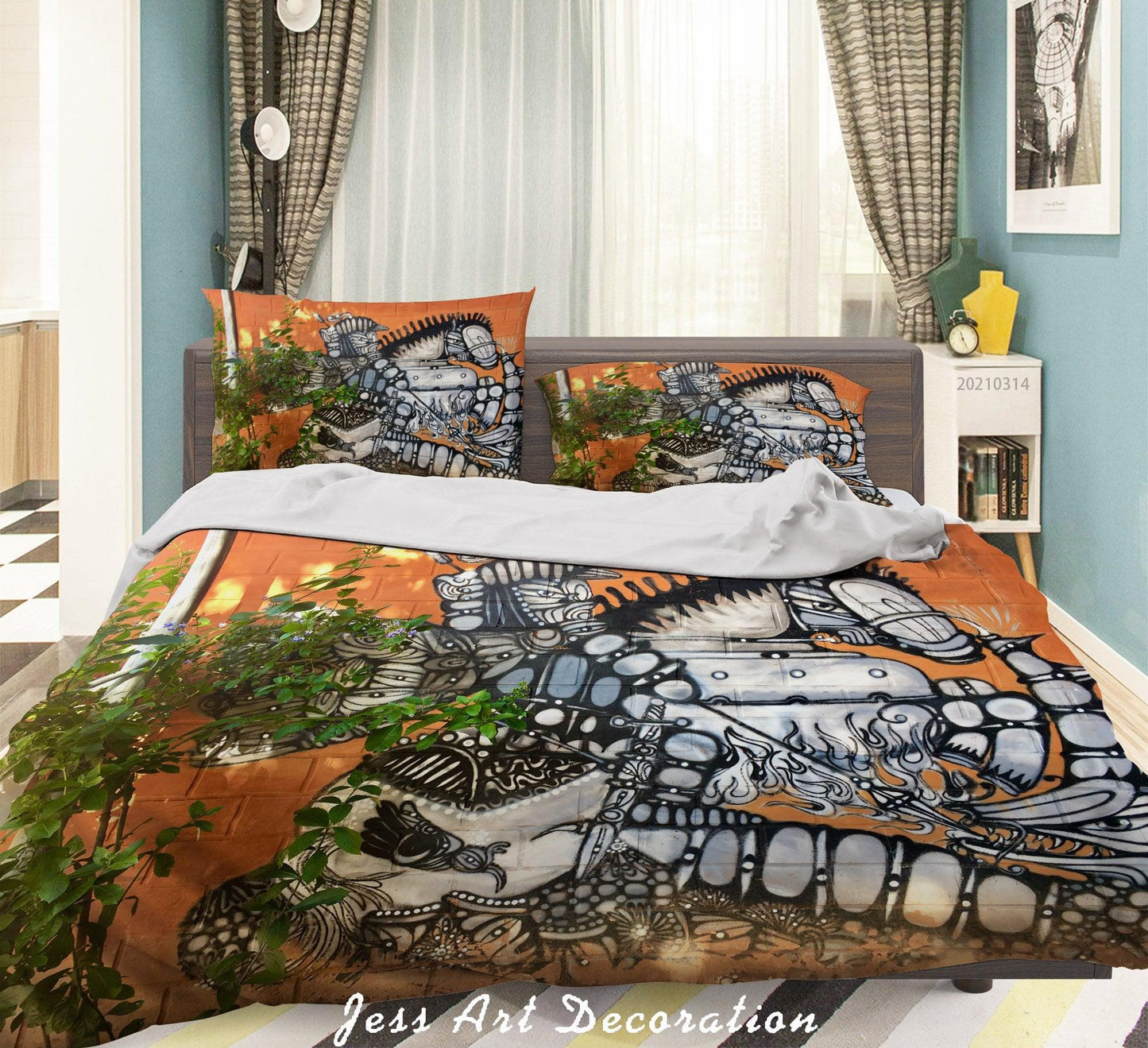 3D Abstract Street Graffiti Quilt Cover Set Bedding Set Duvet Cover Pillowcases 139