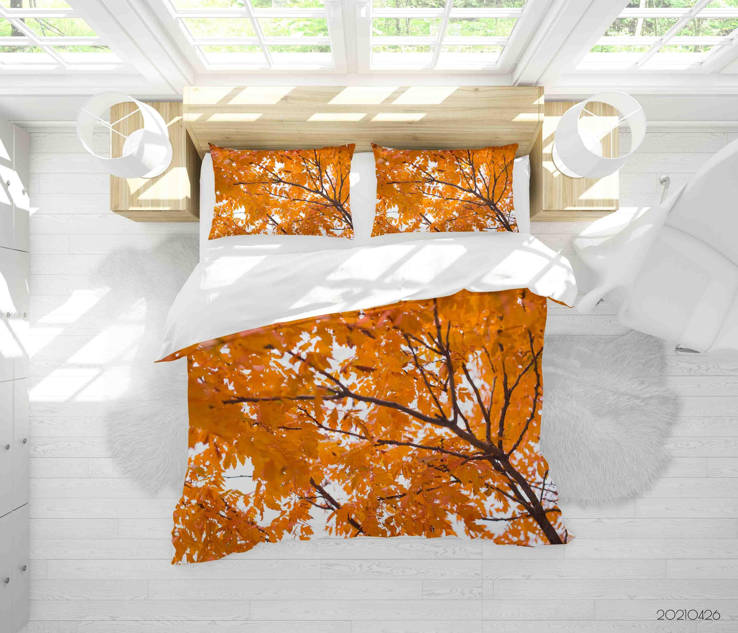 3D Autumn Tree Landscape Quilt Cover Set Bedding Set Duvet Cover Pillowcases 271