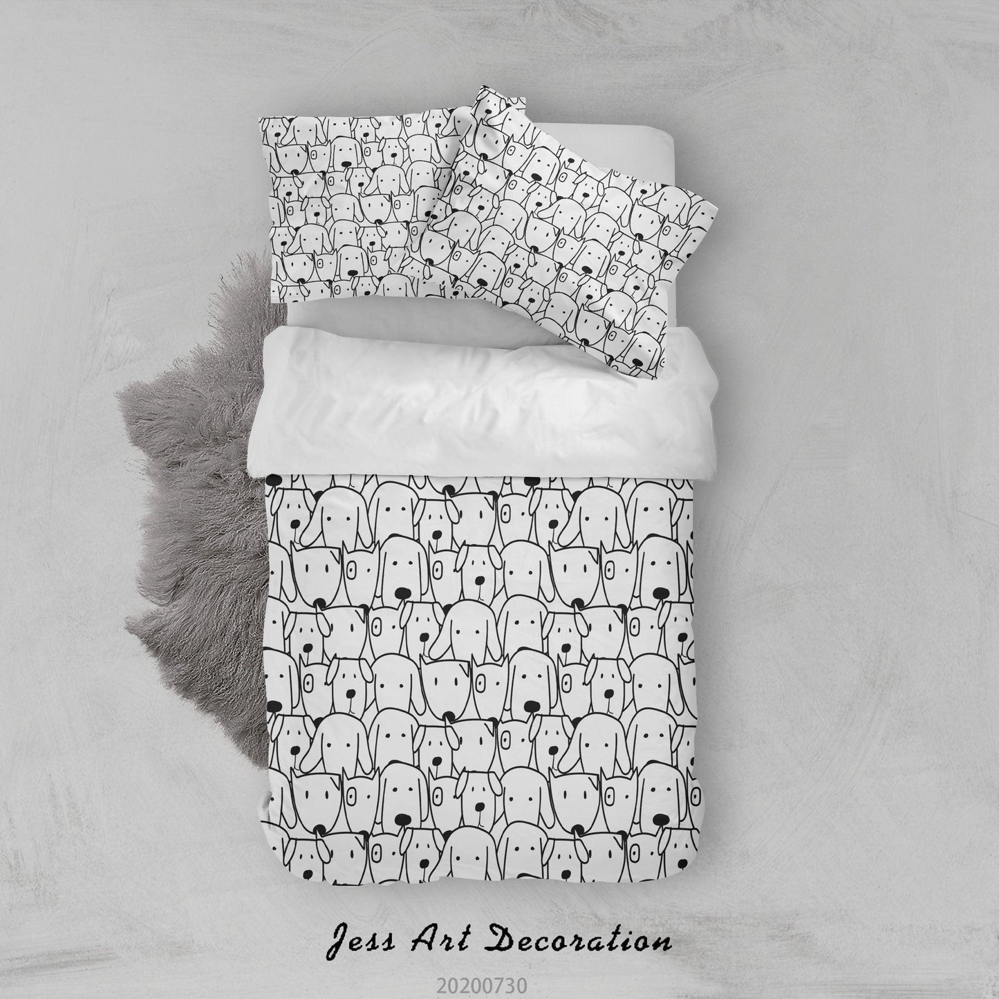 3D Cartoon Dog Quilt Cover Set Bedding Set Duvet Cover Pillowcases LXL 29