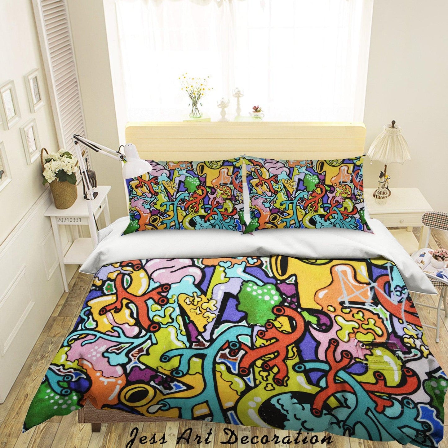 3D Abstract Color Pattern Quilt Cover Set Bedding Set Duvet Cover Pillowcases 242