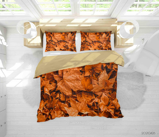 3D Autumn Tree Leaf Quilt Cover Set Bedding Set Duvet Cover Pillowcases 310