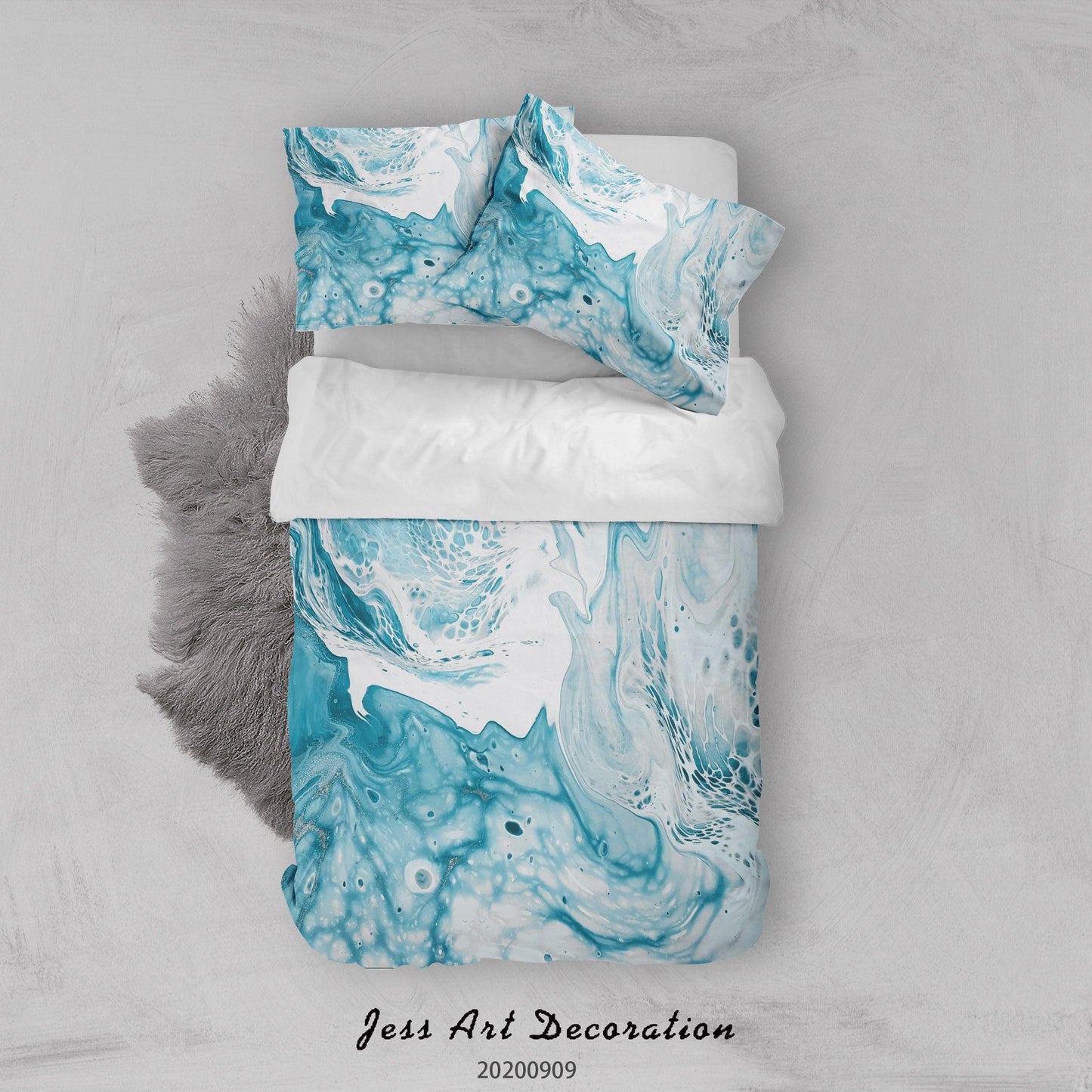 3D Abstract Nature Wave Sea Quilt Cover Set Bedding Set Duvet Cover Pillowcases WJ 6061