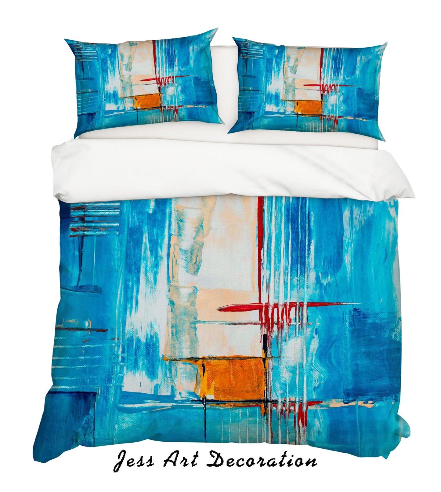3D Blue Graffiti Quilt Cover Set Bedding Set Duvet Cover Pillowcases LQH A167