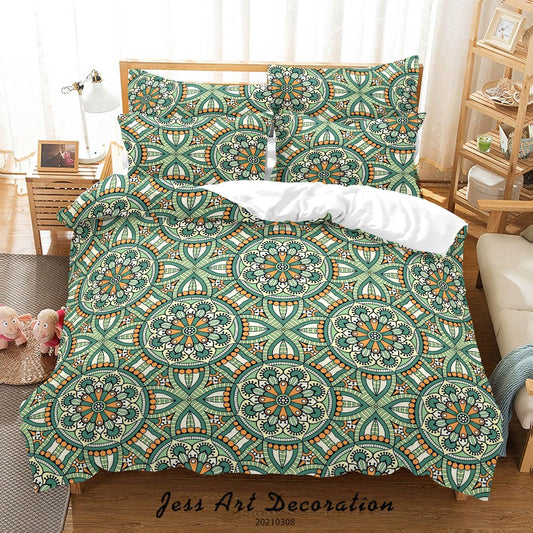 3D Abstract Green Floral Quilt Cover Set Bedding Set Duvet Cover Pillowcases 32