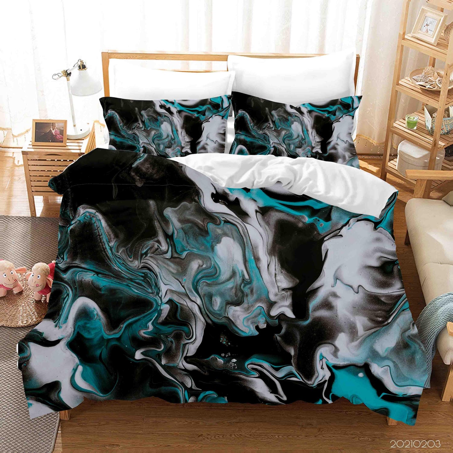 3D Abstract Green Marble Texture Quilt Cover Set Bedding Set Duvet Cover Pillowcases 72
