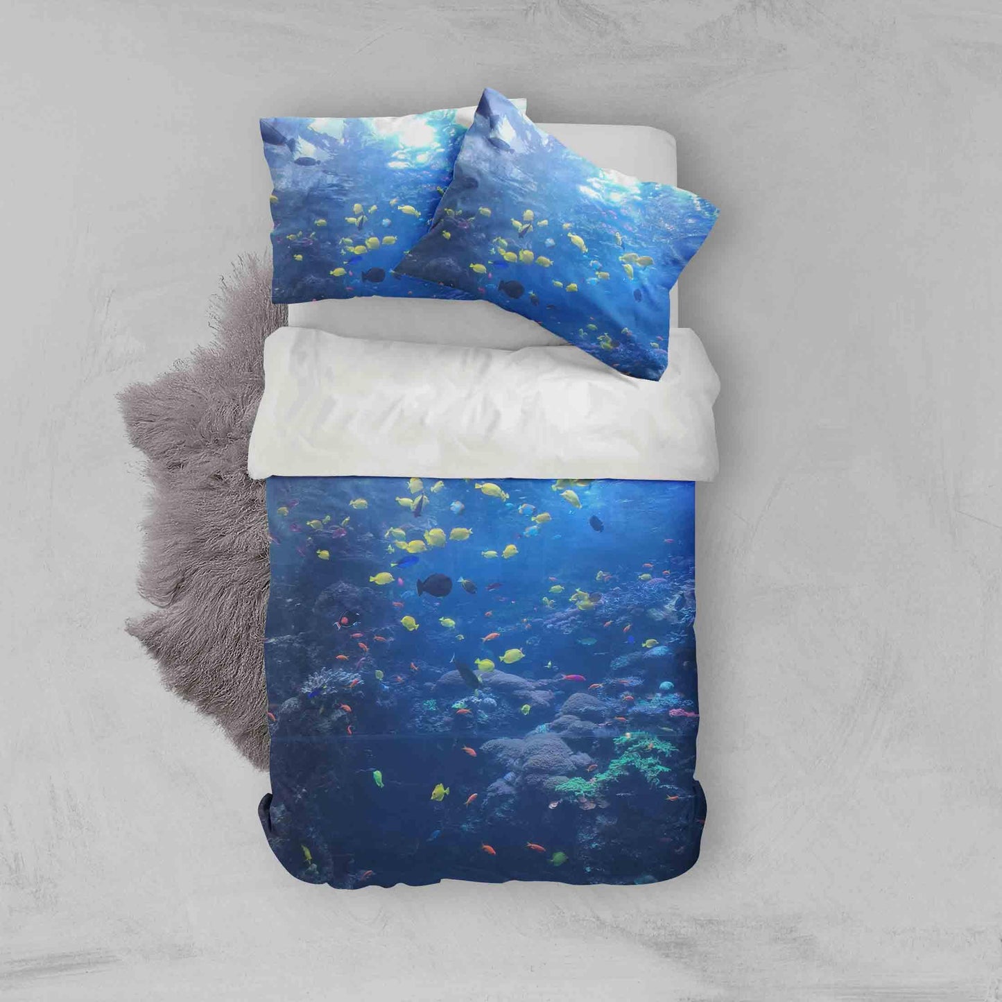 3D Blue Underwater World Quilt Cover Set Bedding Set Pillowcases 112