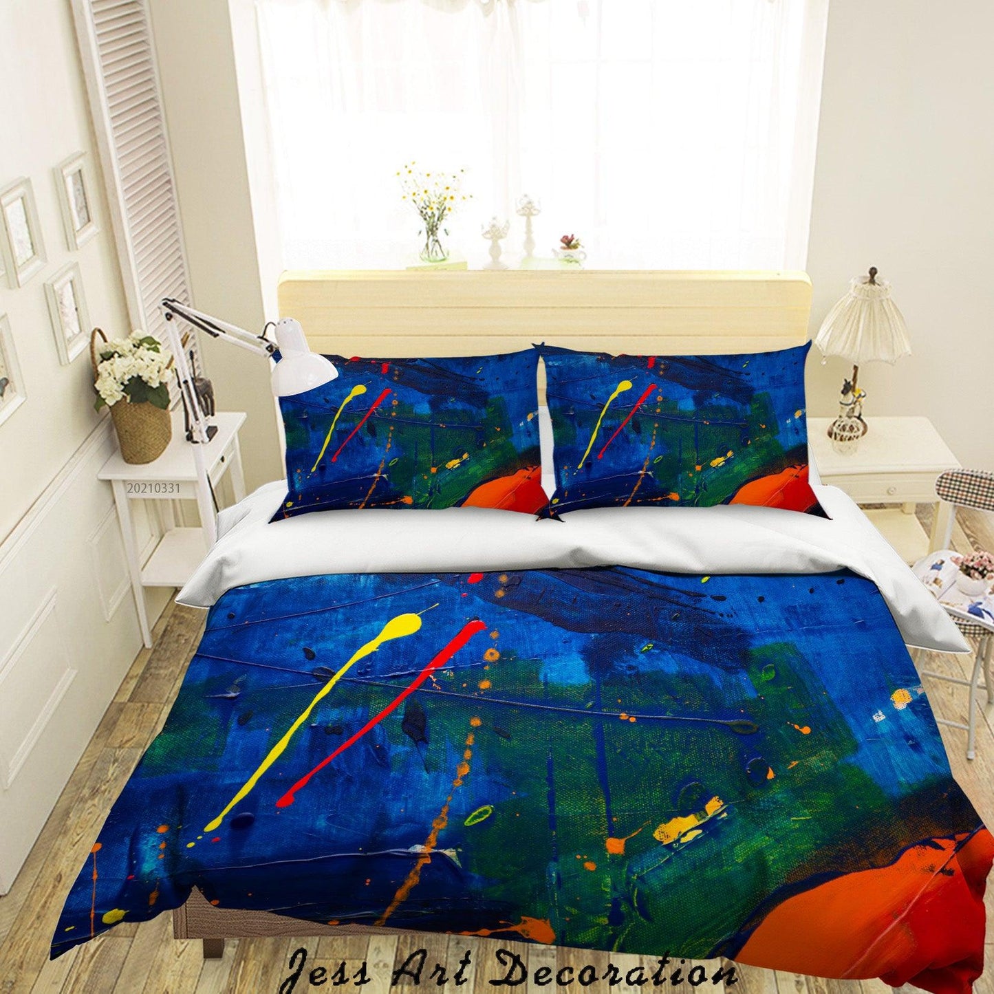 3D Abstract Color Graffiti Quilt Cover Set Bedding Set Duvet Cover Pillowcases 299