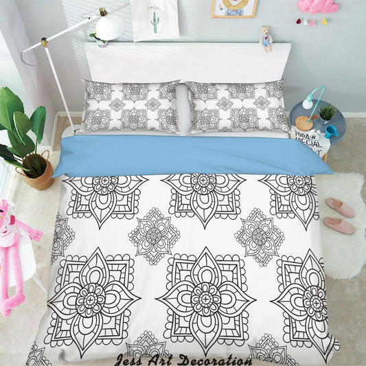 3D Black White Decorative Pattern Quilt Cover Set Bedding Set Pillowcases 152