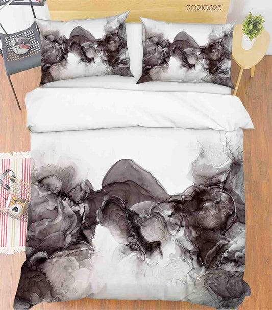 3D Abstract Black Ink Quilt Cover Set Bedding Set Duvet Cover Pillowcases 282