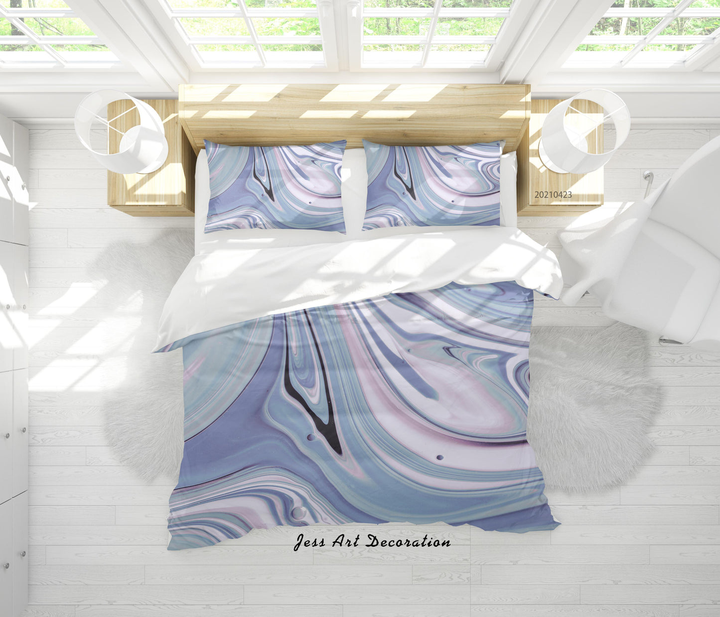 3D Abstract Marble Texture Quilt Cover Set Bedding Set Duvet Cover Pillowcases 45