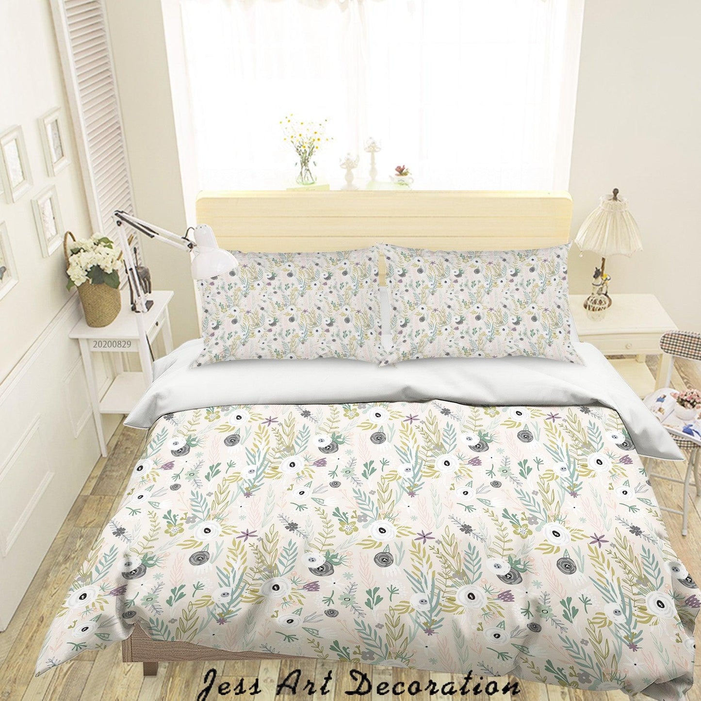 3D Abstract Hand Draw Cartoon Nature Pattern Quilt Cover Set Bedding Set Duvet Cover Pillowcases WJ 3528