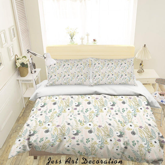 3D Abstract Hand Draw Cartoon Nature Pattern Quilt Cover Set Bedding Set Duvet Cover Pillowcases WJ 3528