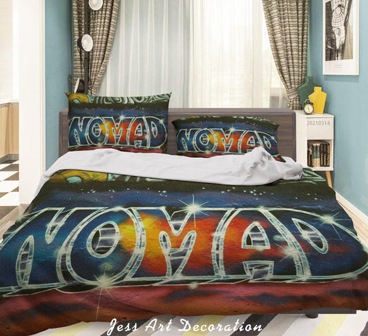 3D Abstract Colored Street Graffiti Quilt Cover Set Bedding Set Duvet Cover Pillowcases 164