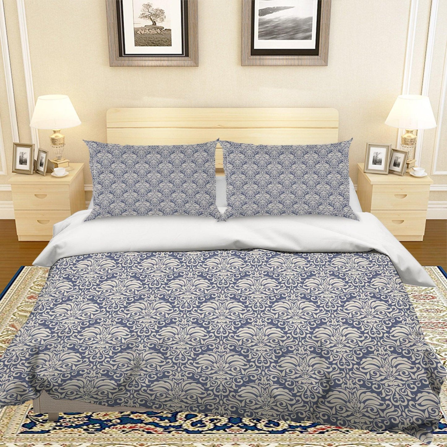 3D Blue Pattern Quilt Cover Set Bedding Set Pillowcases 219