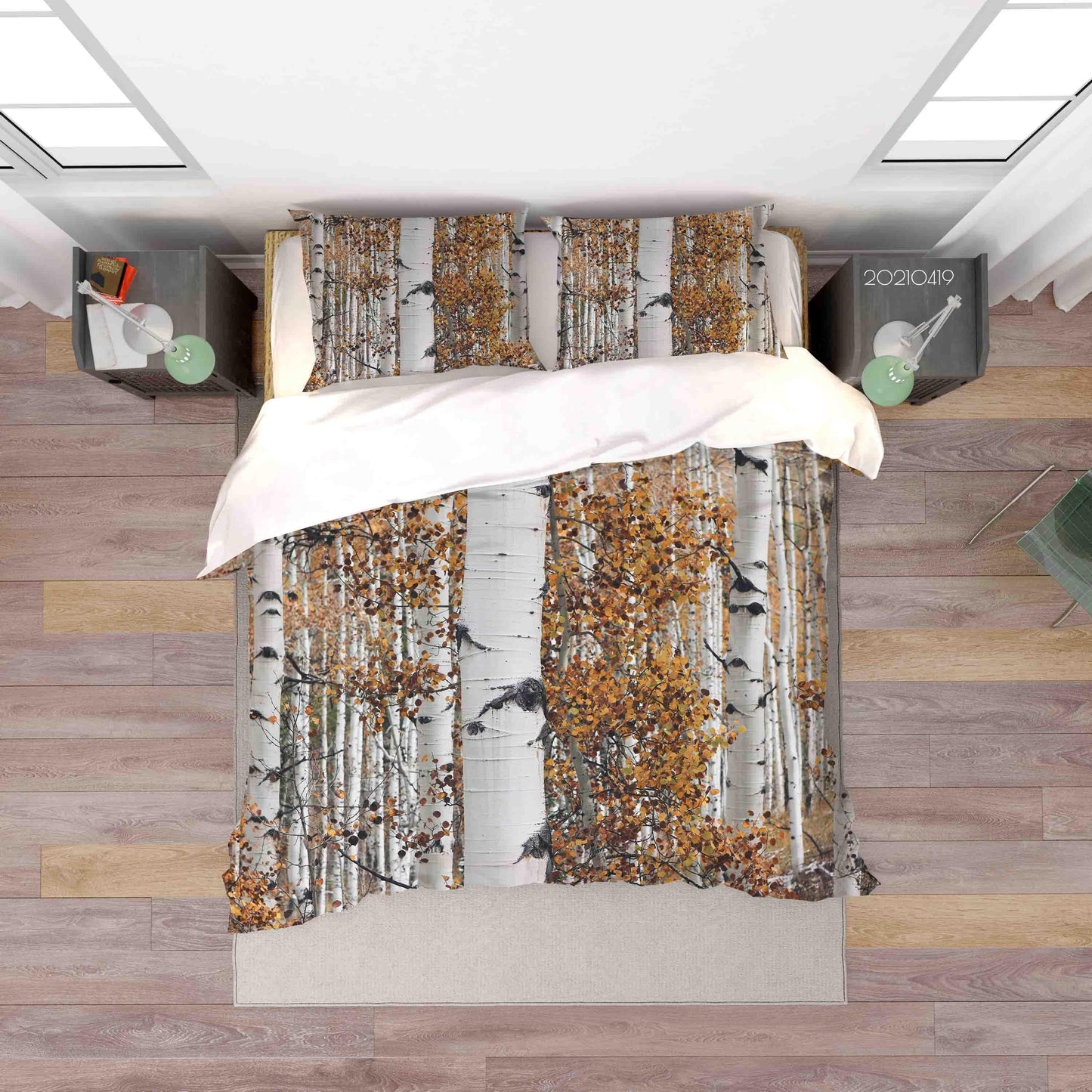 3D Birch Forest Landscape Quilt Cover Set Bedding Set Duvet Cover Pillowcases 144