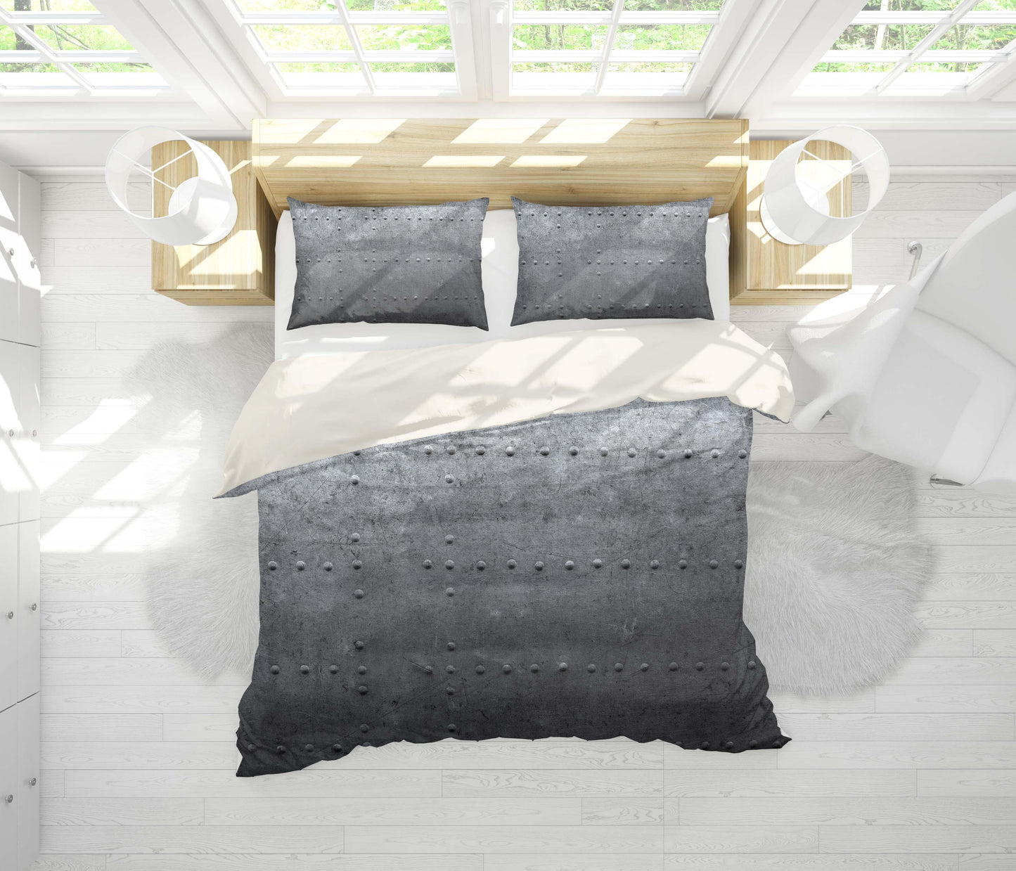 3D Black Quilt Cover Set Bedding Set Pillowcases 87