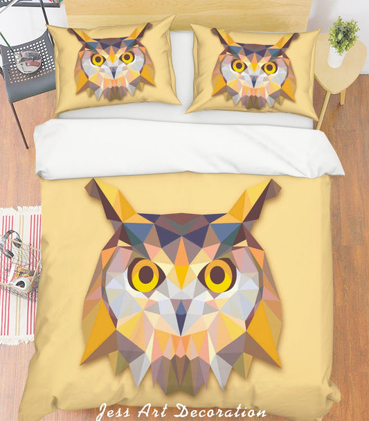 3D Cartoon Owl Quilt Cover Set Bedding Set Pillowcases  1