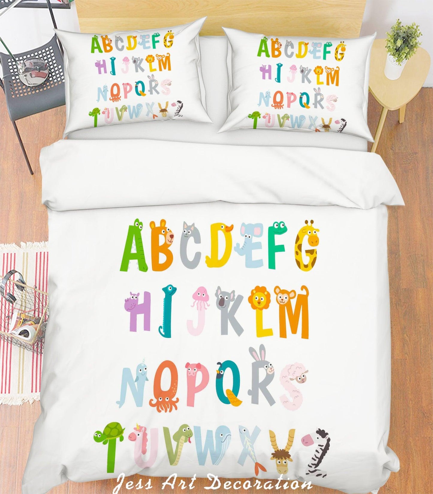 3D Cartoon Letters Quilt Cover Set Bedding Set Pillowcases 254
