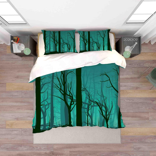 3D Cartoon Green Forest Quilt Cover Set Bedding Set Duvet Cover Pillowcases 44 LQH