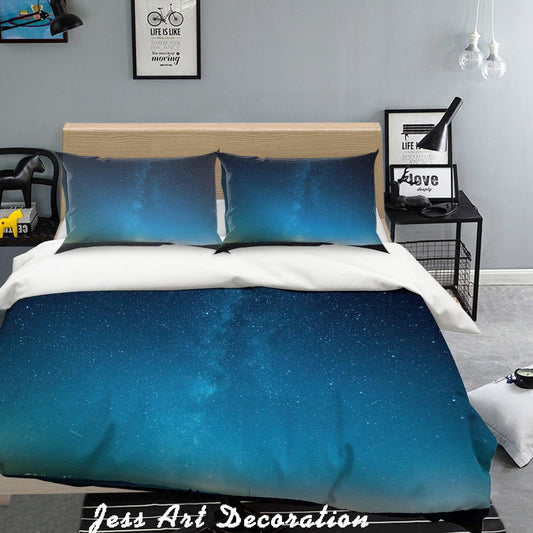 3D Blue Starry Sky Quilt Cover Set Bedding Set Pillowcases 65