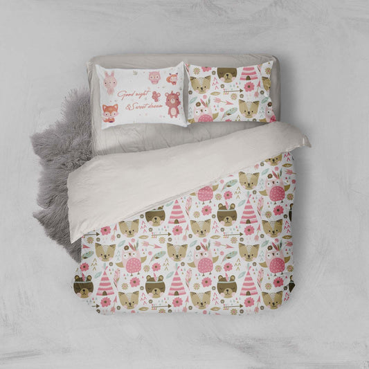 3D Cartoon Owl Bears Quilt Cover Set Bedding Set Pillowcases 36