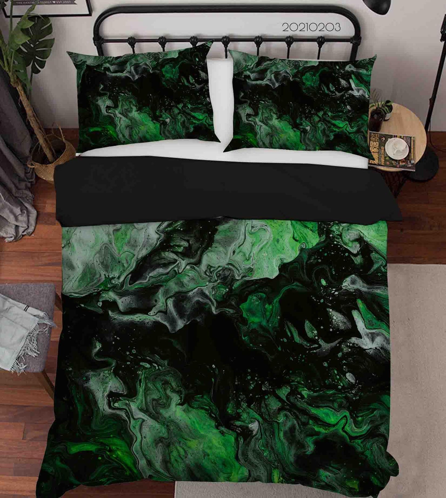 3D Abstract Green Marble Texture Quilt Cover Set Bedding Set Duvet Cover Pillowcases 51